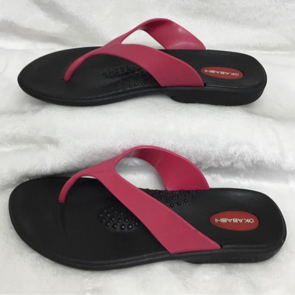 Pink Okabashi Women’s flip flops SZ M